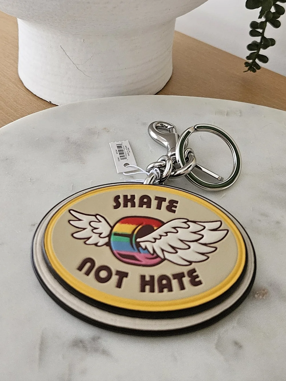 COACH Skate Not Hate Rainbow Wing Keychain ๐ - Picture 1 of 8